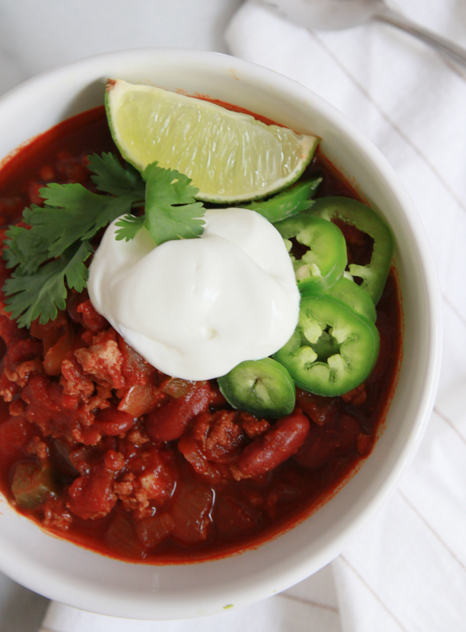 Simple Slow Cooker Turkey Chili